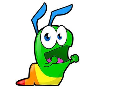 Ilustración para la mascota "Gummy Worm"