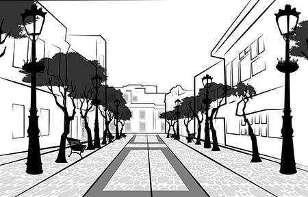 Ilustración de calle de Rota
