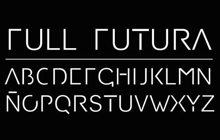 Tipografía inspirada en estilo futurista