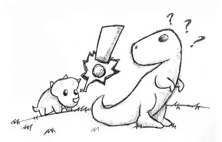 Ilustración al azar mientras comía galletas Dinosaurus
