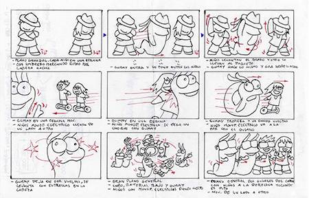 Storyboard de videoclip Gummy Worm
