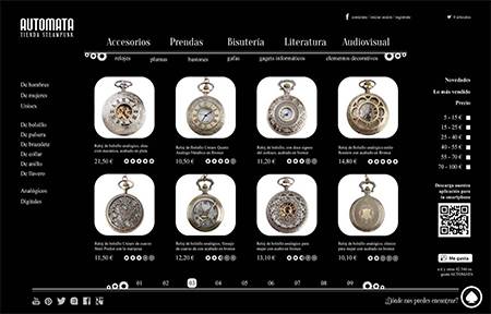 Diseño página web de tienda Steampunk