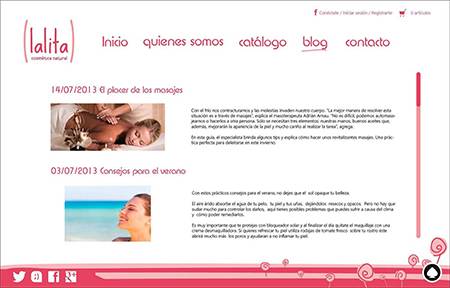 Diseño página web de tienda de Cosmética Natural