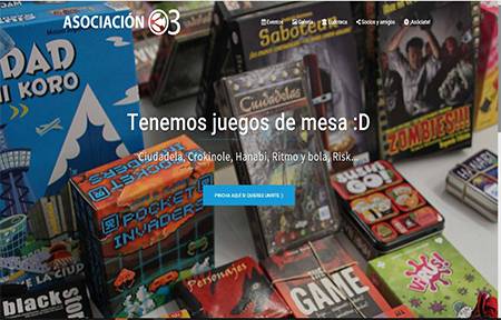 Página web de Asociación O3, de juegos de mesa, videojuegos, rol...