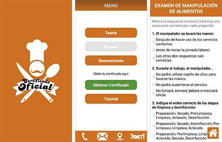 App para sacarte el certificado de manipulador de alimentos