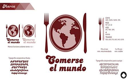 Comerse el mundo: Identidad coporativa de restaurante de comida rápida con distintos estilos del mundo