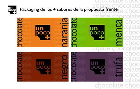 Un poco +: Marca de chocolate de cuatro sabores. Cada sabor con un color identificativo