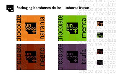Un poco +: Caja de bombones, cada bombón individual tiene la forma de la marca