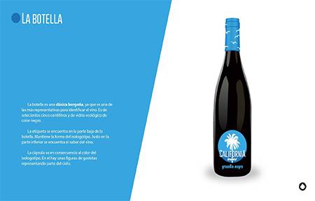 California dreamin': Botella con etiqueta circular basada en la forma de la marca